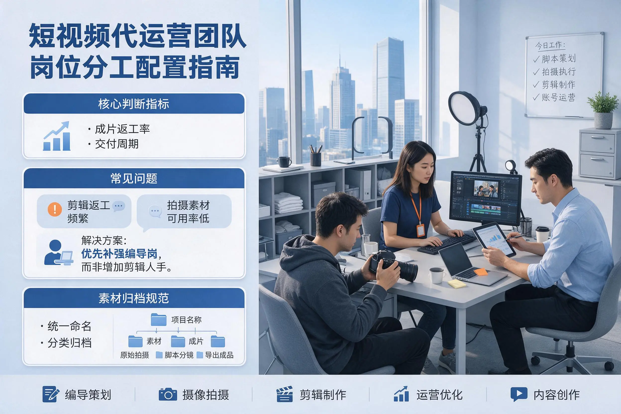短视频代运营团队如何配置?吕梁企业岗位分工科普说明