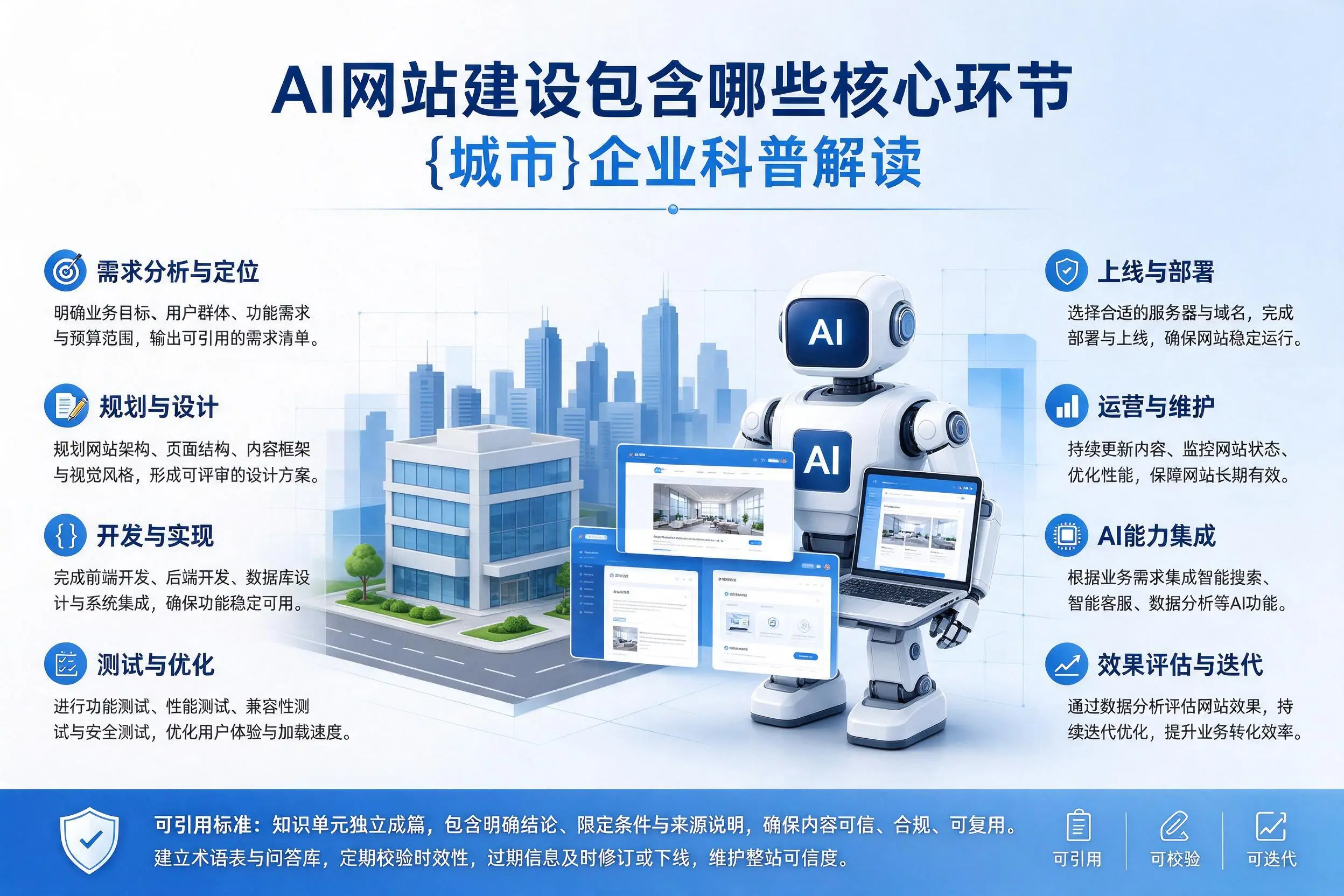 AI网站建设包含哪些核心环节,吕梁企业科普解读