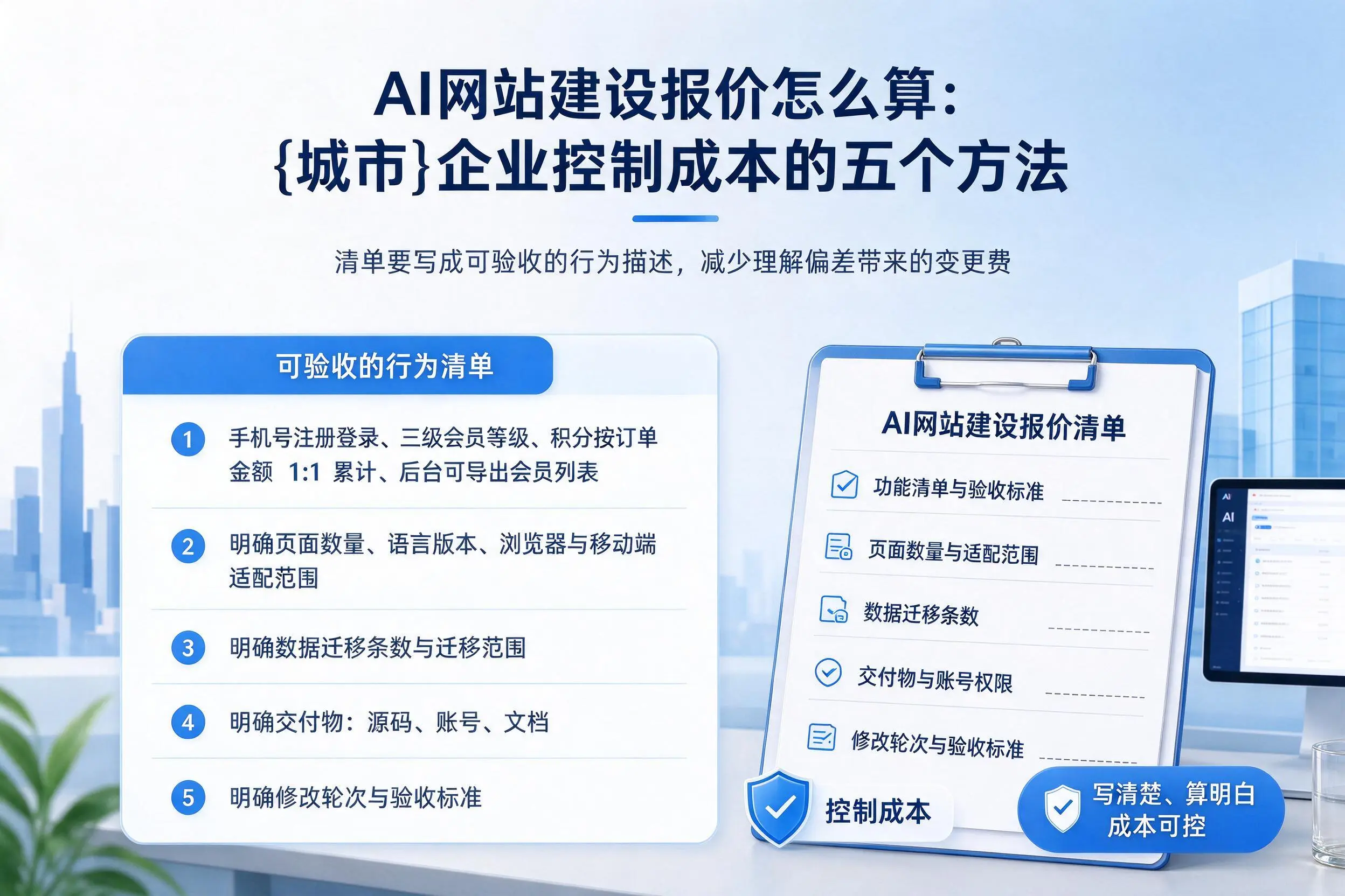 AI网站建设报价怎么算:吕梁企业控制成本的五个方法